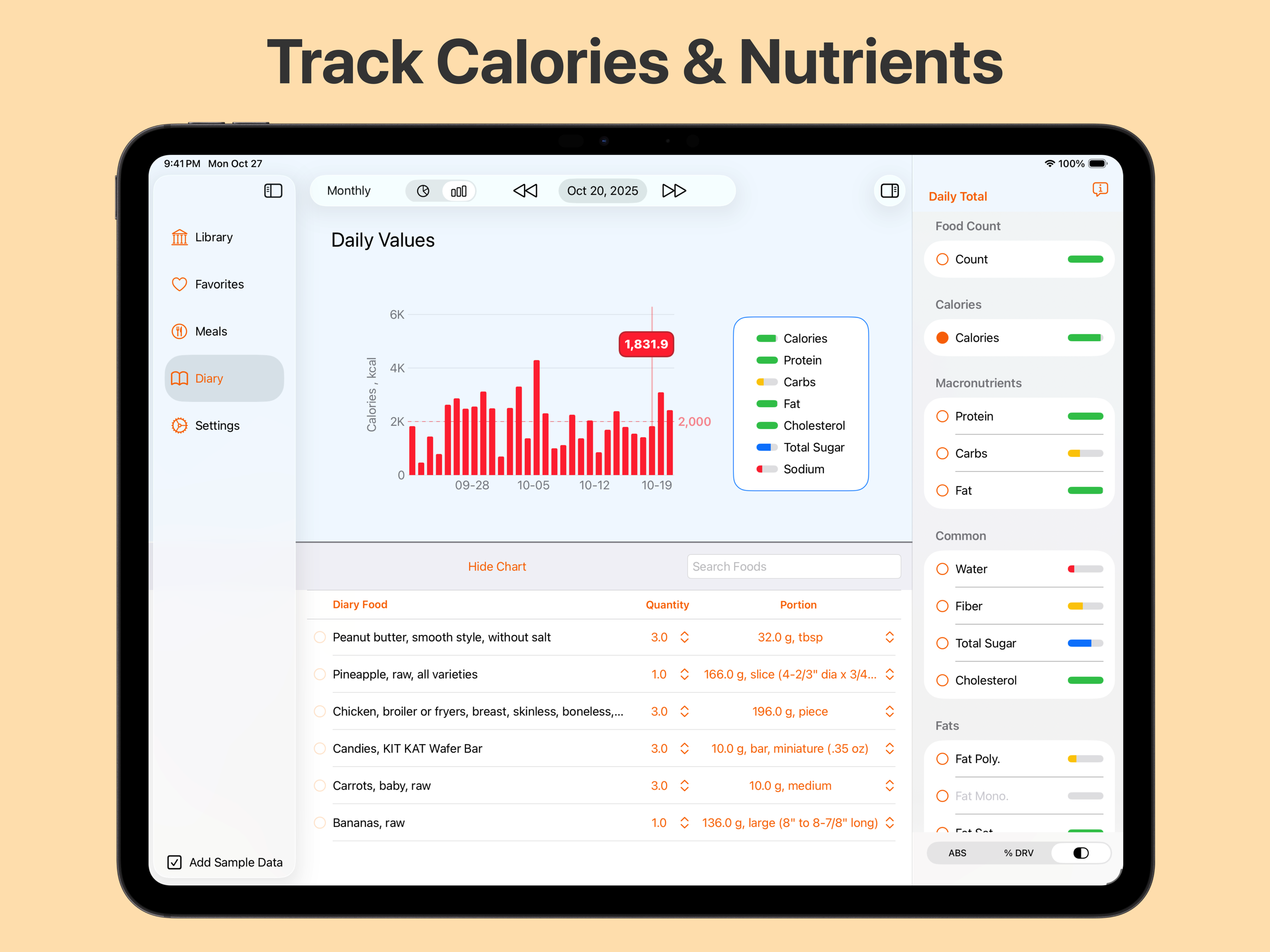 Track Calories and Nutrients